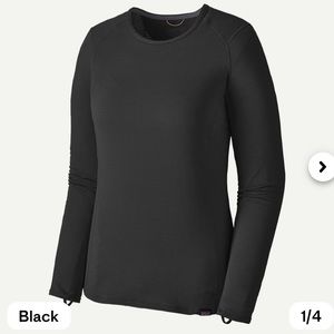 Patagonia Black Women's Capilene® Thermal Weight Crewneck size S w Thumb hooks.
